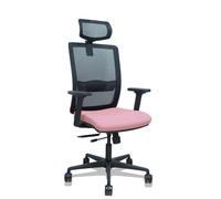Silla Haches traslack malla negra asiento bali rosa brazos 2D ruedas 65mm cabecero regulable
