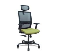 Silla Haches traslack malla negra asiento bali verde oliva brazos 2D ruedas 65mm cabecero regulable