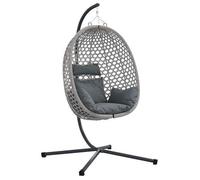 Silla Huevo Colgante Manual Antracita Y Gris 104 X 100 X 191 Cm Vidaxl