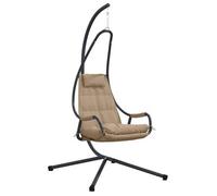 vidaXL Silla colgante en forma de huevo, acero, 94 x 107 x 196,5 cm, color beige