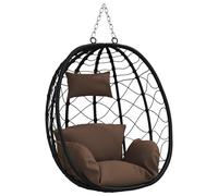 Silla Huevo Colgante Café 91,5 X 54,5 X 107 Cm Ratán Sintético Vidaxl
