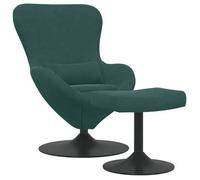Silla Huevo Con Puff Verde Oscuro Terciopelo Vidaxl