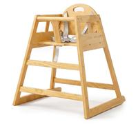Silla infantil Relaxdays, de madera, con arnés de 5 puntos, dimensiones: 76 x 48 x 49,5 cm. Silla alta para bebés y niños pequeños, silla alta infantil, color natural