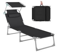 Silla Larga Relajación con Reposacabezas Negro
