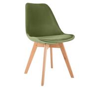 Silla linares en estilo nórdico terciopelo verde claro 50x49x83 cm