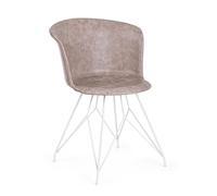 Silla Loft Blanco Pu Beige Vintage
