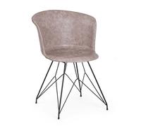 Silla Loft Negro Pu Beige Vintage