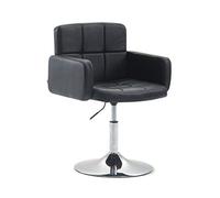 Silla Lounge Los Angeles En Cuero Sintético I Butaca De Salón Giratoria & Regulable en Altura I Taburete Bajo con Reposabrazos I Color:, Color:Negro