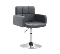 Silla Lounge Los Angeles En Cuero Sintético I Butaca De Salón Giratoria & Regulable en Altura I Taburete Bajo con Reposabrazos I Color:, Color:Gris