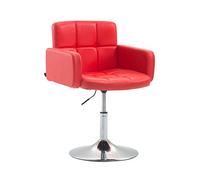 Silla Lounge Los Angeles En Cuero Sintético I Butaca De Salón Giratoria & Regulable en Altura I Taburete Bajo con Reposabrazos I Color:, Color:Rojo