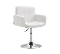 Silla Lounge Los Angeles En Cuero Sintético I Butaca De Salón Giratoria & Regulable en Altura I Taburete Bajo con Reposabrazos I Color:, Color:Blanco