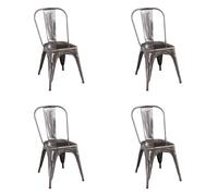 SILLA LÚZETE Josephine Envejecida Metálica | Estilo Industrial | Acero Envejecido | Resistente