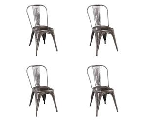 SILLA LÚZETE Josephine Envejecida Metálica | Estilo Industrial | Acero Envejecido | Resistente