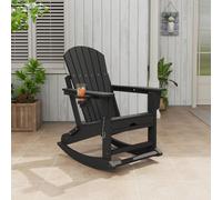 Silla mecedora Adirondack plegable con reposapiés y portavasos