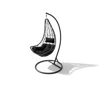 Silla mecedora colgante. muebles de jardin y terraza, negro