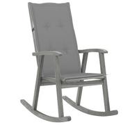 Silla Mecedora Con Cojines Madera Maciza De Acacia Gris Vidaxl