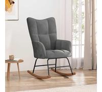 Silla mecedora de color gris oscuro, tapizada en terciopelo (vidaXL)