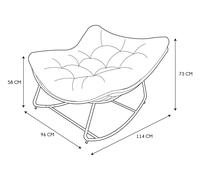 Silla mecedora de jardín sin cojín de acero beige