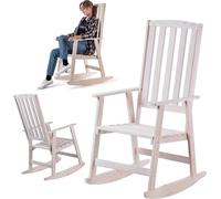 Silla mecedora de madera KADAX, color blanco. Silla mecedora para jardín