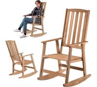 Silla mecedora de madera KADAX, roble dorado