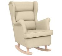 Silla Mecedora De Tela Crema 74x90x102 Cm Vidaxl
