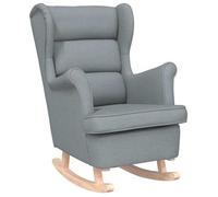 vidaXL Silla mecedora de tela 74x90x102 cm Multicolor Gris claro