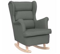 vidaXL Silla mecedora de tela 74x90x102 cm – ergonómica moderna, Negra/Azul vaquero/Gris oscuro