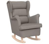 Silla mecedora de tela taupe 74x90x102 cm