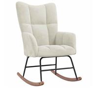 vidaXL Silla mecedora de terciopelo blanco crema