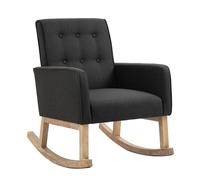 Silla mecedora dream tapizada en tela gris oscuro 77x63x90 cm