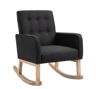 Silla mecedora Dream tapizada en tela Negro