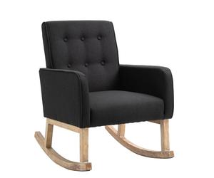 Silla mecedora dream tapizada en tela negro 77x63x90 cm