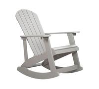 Silla Mecedora Gris Claro De Madera Sintética Resistente A La Intemperie Estilo Moderno Adirondack