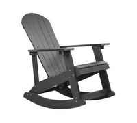 Silla Mecedora Gris Oscuro De Madera Sintética Resistente A La Intemperie Estilo Moderno Adirondack