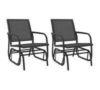 Silla Mecedora Jardín 2 Uds Acero Y Textilene Negro 61x76x87 Cm Vidaxl