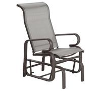 Silla Mecedora Marrón Marco De Aluminio Aire Libre Patio Jardín Moderno Borgio