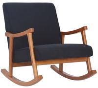 Silla mecedora Morelia - tapizada en tela, patas de madera de nogal - Color