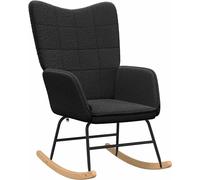 Silla mecedora negra, tapizada en tejido de sherpa, marca vidaXL