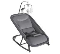 Silla mecedora para bebés, diseño ergonómico, funda desmontable, color gris
