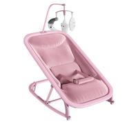 Silla mecedora para bebés, diseño ergonómico, funda desmontable, color rosa