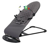 Silla mecedora para bebés, diseño ergonómico, funda desmontable y lavable, modelo XTT001, color gris