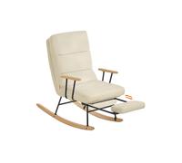 Silla Mecedora Respaldo Regulable Marrón Camello