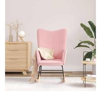 Silla mecedora Rosa de Tela Sherpa, Sillón Moderno con Marco de Metal | Tejido sherpa suave, marco de metal-madera contrachapada, reposabrazos acolchados, estilo versátil, fácil montaje