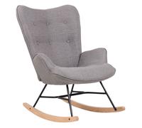 Silla mecedora sanka en tela gris 88x71x98 cm