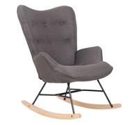 Silla mecedora sanka en tela gris oscuro 88x71x98 cm