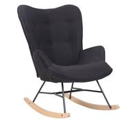 Silla mecedora sanka en tela negro 88x71x98 cm