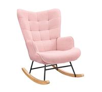 Silla mecedora, silla de lactancia acolchada, silla acolchada para orejas, silla de basula, revestimiento de imitación de Cachemira, para sala de estar, dormitorio, balcón, terraza y jardín