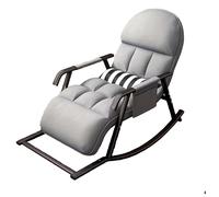 Silla mecedora - Silla mecedora con cojines - Sillón giratorio - Sillón para sala de estar - Gris - Respaldo ajustable