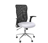 PIQUERAS Y CRESPO Silla Minaya con brazos abatibles, respaldo de malla negro y asiento blanco