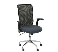 PIQUERAS Y CRESPO Silla Minaya con brazos abatibles, respaldo de malla negro y asiento gris oscuro